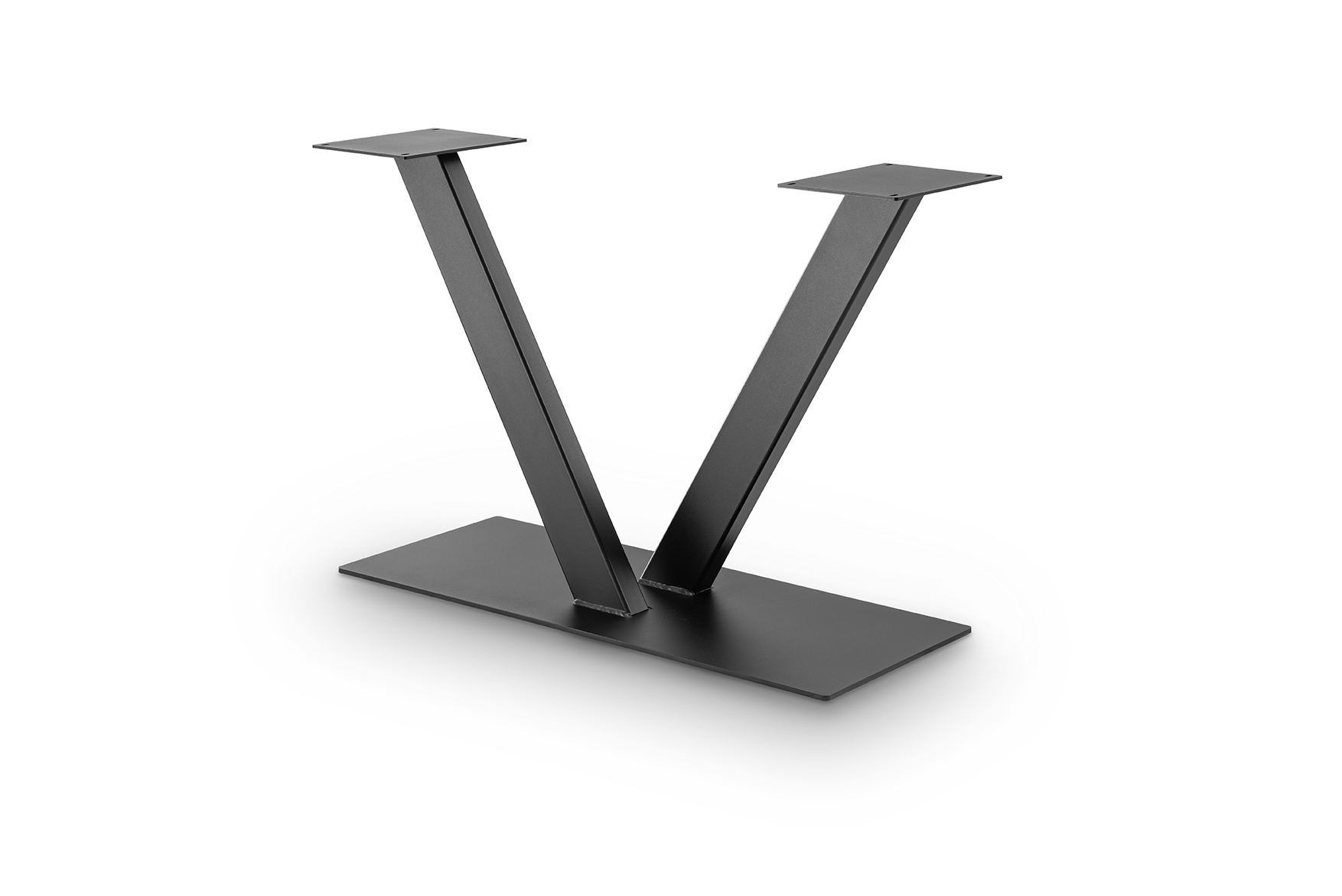 70 cm Tischgestell V-Plaat - matt schwarz pulverbeschichtet_0